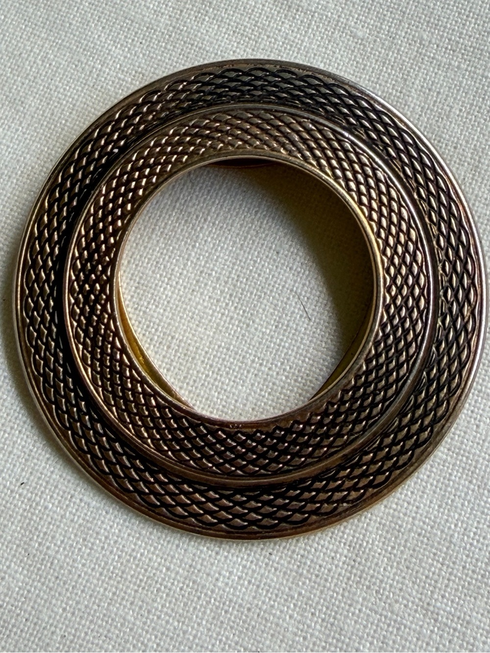 Vintage Lieba Scarf Clip Gold Black Textured